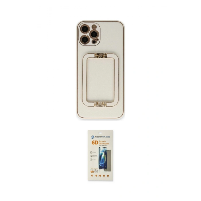 MARSİLYAN™- iPhone 12 Pro Max Kılıf Kozmos Minimal Prime - Siyah 6D Mat Seramik Hayalet Nano Ekran Koruyucu