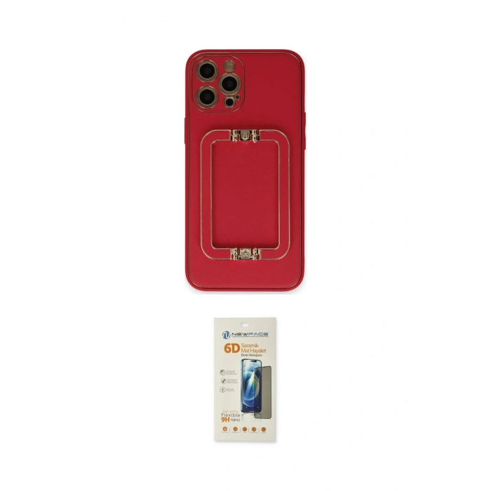 MARSİLYAN™- iPhone 12 Pro Max Kılıf Kozmos Minimal Prime - Siyah 6D Mat Seramik Hayalet Nano Ekran Koruyucu