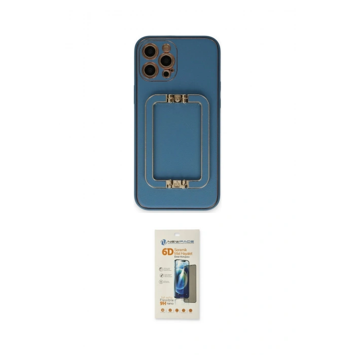 MARSİLYAN™- iPhone 12 Pro Max Kılıf Kozmos Minimal Prime - Siyah 6D Mat Seramik Hayalet Nano Ekran Koruyucu