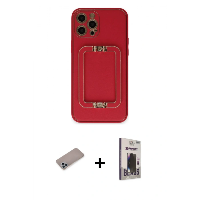 MARSİLYAN™- iPhone 12 Pro Max Kılıf Kozmos Minimal Prime - Siyah Bilvis Hayalet Cam Ekran Koruyucu + Sierra Blue Shine Kamera Lens Koruma Cam