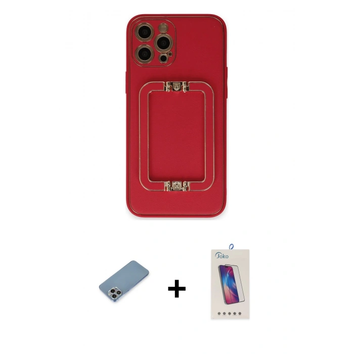 MARSİLYAN™- iPhone 12 Pro Max Kılıf Kozmos Minimal Prime - Siyah Joko 5D Cam + Shine Kamera Lens Koruma Cam - GI