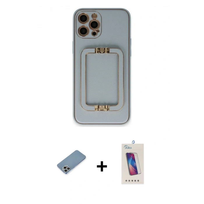 MARSİLYAN™- iPhone 12 Pro Max Kılıf Kozmos Minimal Prime - Siyah Joko 5D Cam + Shine Kamera Lens Koruma Cam - GI
