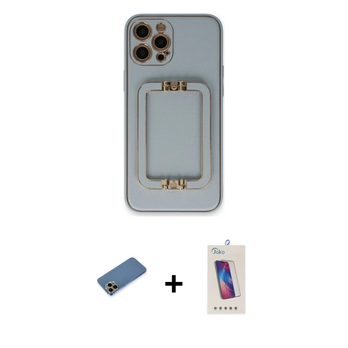 MARSİLYAN™- iPhone 12 Pro Max Kılıf Kozmos Minimal Prime - Siyah Joko 5D Cam + Shine Kamera Lens Koruma Cam - GD