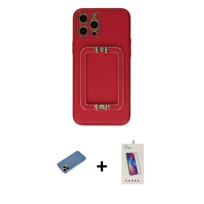 MARSİLYAN™- iPhone 12 Pro Max Kılıf Kozmos Minimal Prime - Siyah Joko 5D Cam + Shine Kamera Lens Koruma Cam - GD