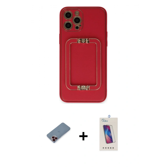 MARSİLYAN™- iPhone 12 Pro Max Kılıf Kozmos Minimal Prime - Siyah Joko 5D Cam + Metal Kamera Lens Koruma Cam - KI