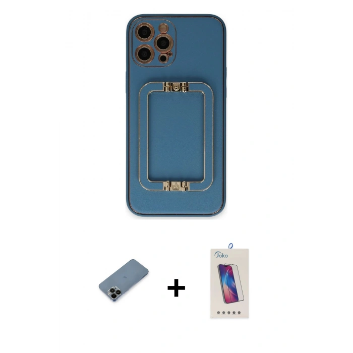 MARSİLYAN™- iPhone 12 Pro Max Kılıf Kozmos Minimal Prime - Siyah Joko 5D Cam + Shine Kamera Lens Koruma Cam - SH