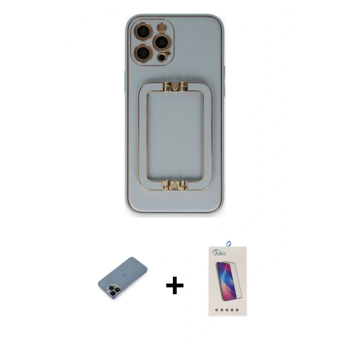 MARSİLYAN™- iPhone 12 Pro Max Kılıf Kozmos Minimal Prime - Siyah Joko 5D Cam + Shine Kamera Lens Koruma Cam - SH