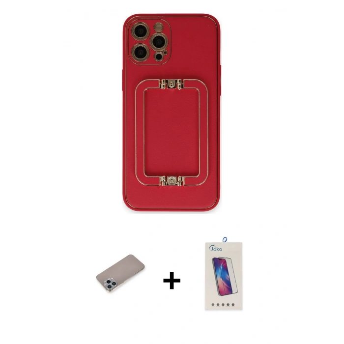 MARSİLYAN™- iPhone 12 Pro Max Kılıf Kozmos Minimal Prime - Siyah Joko 5D Cam + Shine Kamera Lens Koruma Cam - SABE