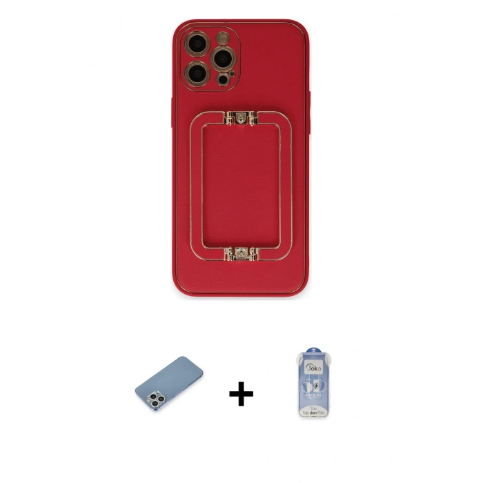MARSİLYAN™- iPhone 12 Pro Max Kılıf Kozmos Minimal Prime - Siyah Joko Magic 5D Cam + Shine Kamera Lens Koruma Cam - GS