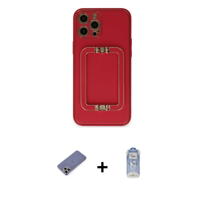 MARSİLYAN™- iPhone 12 Pro Max Kılıf Kozmos Minimal Prime - Siyah Joko Magic 5D Cam + Metal Kamera Lens Koruma Cam - GD