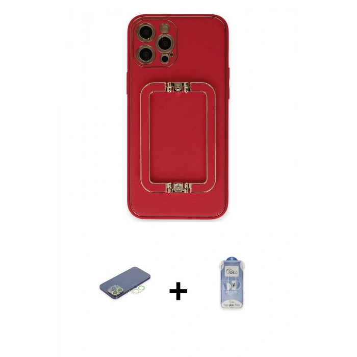 MARSİLYAN™- iPhone 12 Pro Max Kılıf Kozmos Minimal Prime - Siyah Joko Magic 5D Cam + Renkli Kamera Lens Koruma Cam - YL