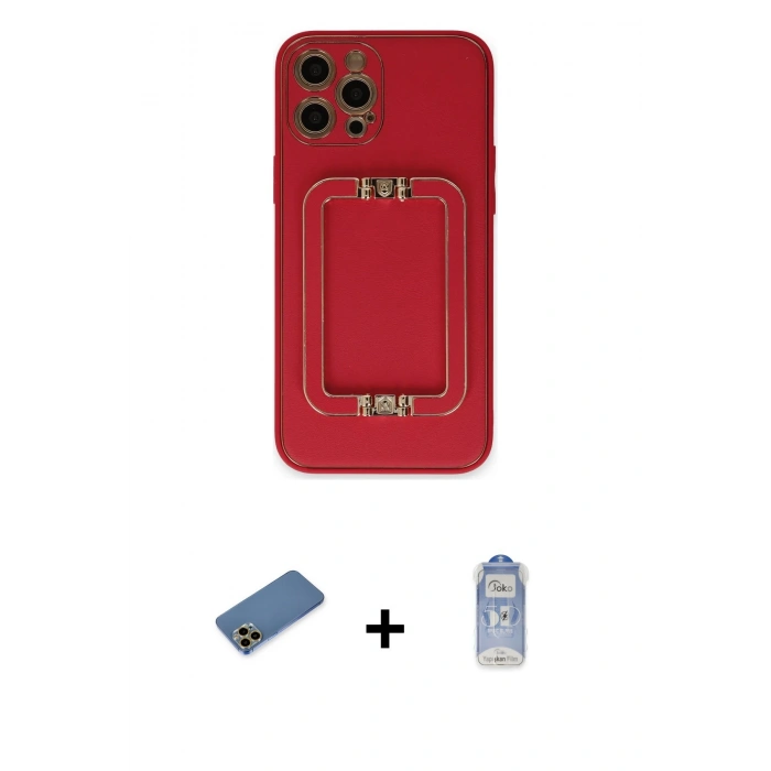 MARSİLYAN™- iPhone 12 Pro Max Kılıf Kozmos Minimal Prime - Siyah Joko Magic 5D Cam + Shine Kamera Lens Koruma Cam - GD