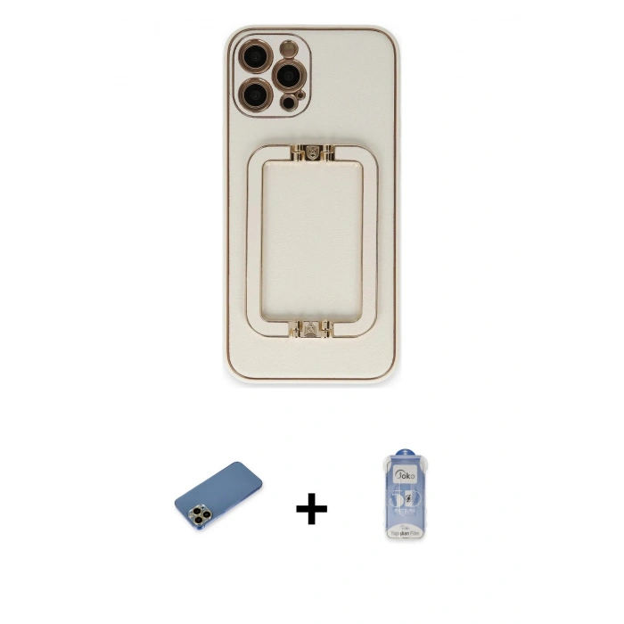 MARSİLYAN™- iPhone 12 Pro Max Kılıf Kozmos Minimal Prime - Siyah Joko Magic 5D Cam + Shine Kamera Lens Koruma Cam - GD