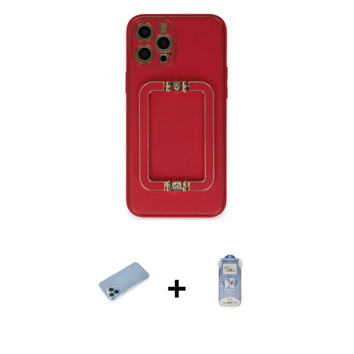 MARSİLYAN™- iPhone 12 Pro Max Kılıf Kozmos Minimal Prime - Siyah Joko Magic 5D Cam + Shine Kamera Lens Koruma Cam - MI