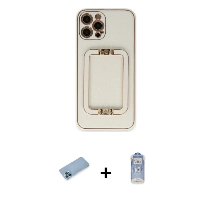 MARSİLYAN™- iPhone 12 Pro Max Kılıf Kozmos Minimal Prime - Siyah Joko Magic 5D Cam + Shine Kamera Lens Koruma Cam - MI