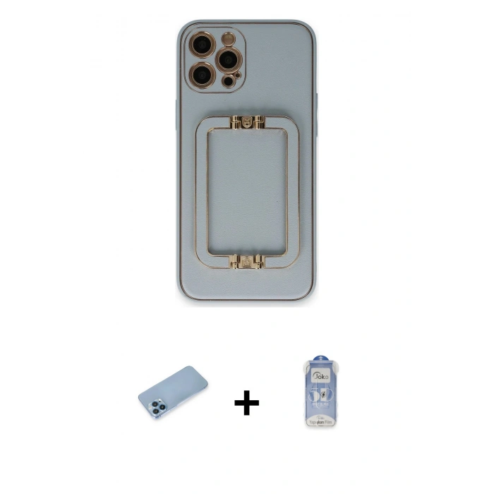 MARSİLYAN™- iPhone 12 Pro Max Kılıf Kozmos Minimal Prime - Siyah Joko Magic 5D Cam + Shine Kamera Lens Koruma Cam - MI