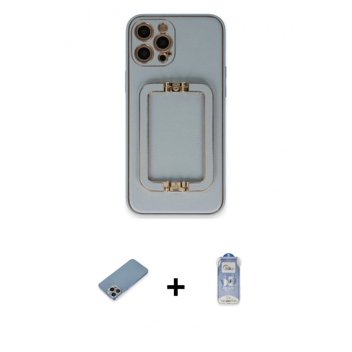 MARSİLYAN™- iPhone 12 Pro Max Kılıf Kozmos Minimal Prime - Siyah Joko Magic 5D Cam + Shine Kamera Lens Koruma Cam - GI