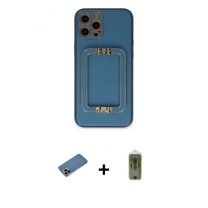 MARSİLYAN™- iPhone 12 Pro Max Kılıf Kozmos Minimal Prime - Siyah Joko Magic 5D Hayalet Cam + Gold Shine Kamera Lens Koruma Cam