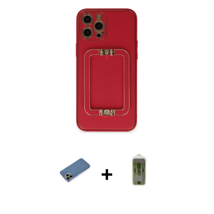 MARSİLYAN™- iPhone 12 Pro Max Kılıf Kozmos Minimal Prime - Siyah Joko Magic 5D Hayalet Cam + Gold Shine Kamera Lens Koruma Cam