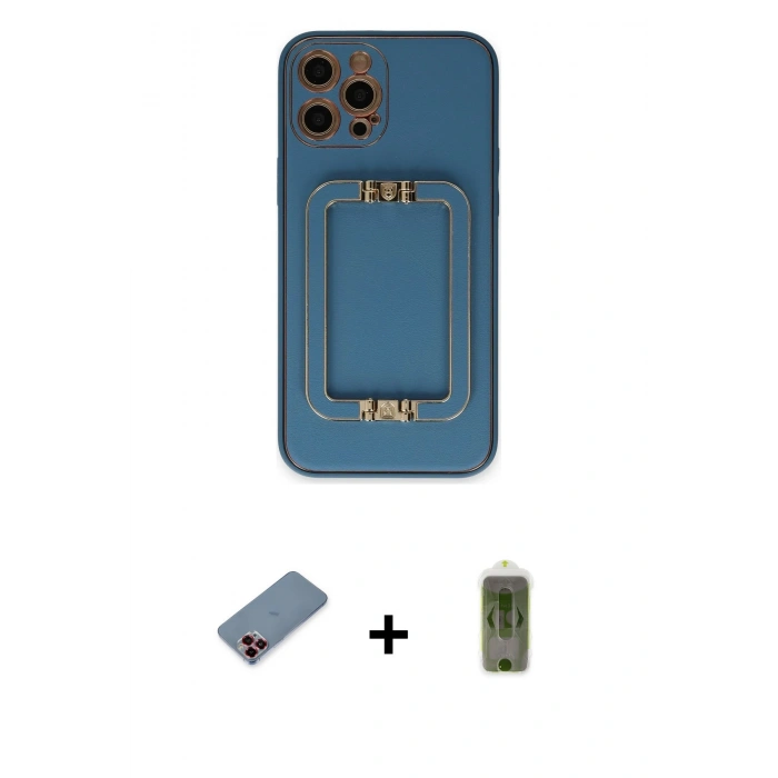MARSİLYAN™- iPhone 12 Pro Max Kılıf Kozmos Minimal Prime - Siyah Joko Magic 5D Hayalet Cam + Metal Kamera Lens Koruma Cam - KI