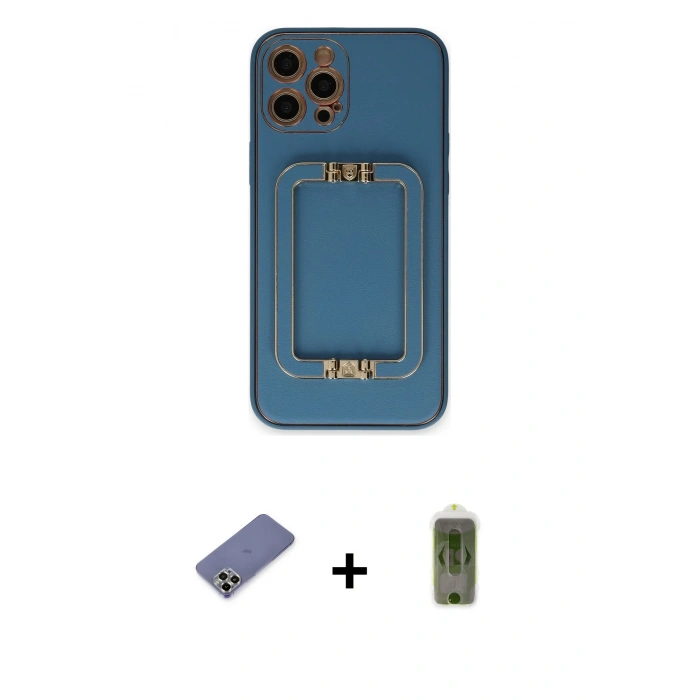 MARSİLYAN™- iPhone 12 Pro Max Kılıf Kozmos Minimal Prime - Siyah Joko Magic 5D Hayalet Cam + Metal Kamera Lens Koruma Cam - GD