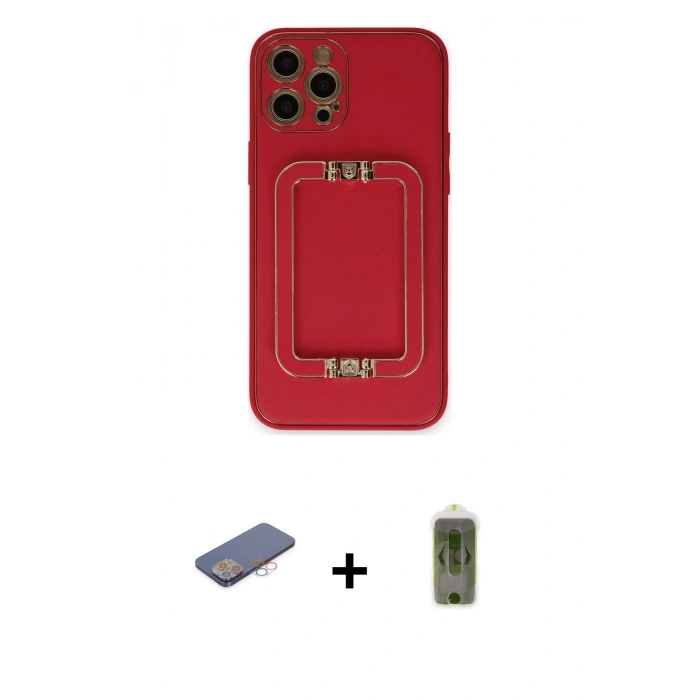 MARSİLYAN™- iPhone 12 Pro Max Kılıf Kozmos Minimal Prime - Siyah Joko Magic 5D Hayalet Cam + Renkli Kamera Lens Koruma Cam - PE