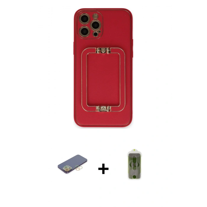 MARSİLYAN™- iPhone 12 Pro Max Kılıf Kozmos Minimal Prime - Siyah Joko Magic 5D Hayalet Cam + Renkli Kamera Lens Koruma Cam - SI