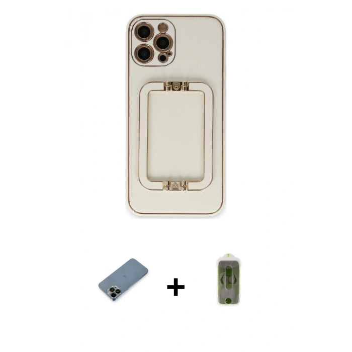 MARSİLYAN™- iPhone 12 Pro Max Kılıf Kozmos Minimal Prime - Siyah Joko Magic 5D Hayalet Cam + Shine Kamera Lens Koruma Cam - SH