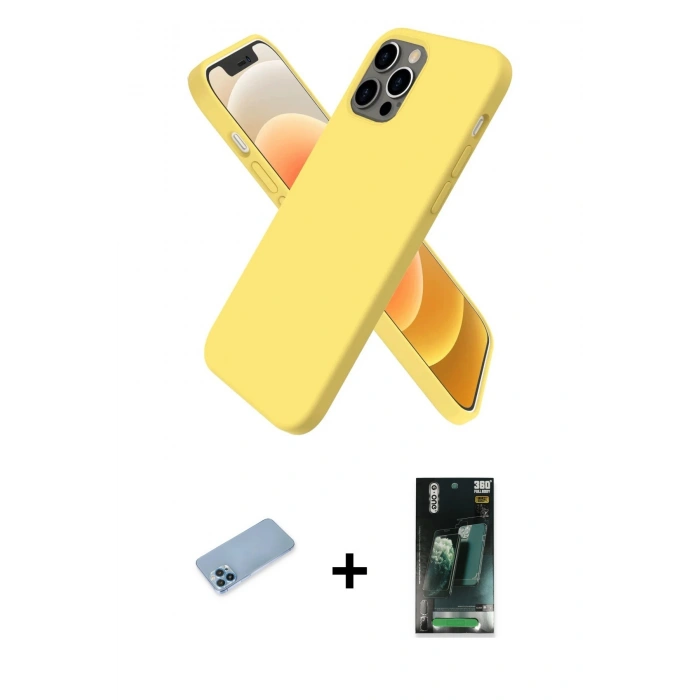 MARSİLYAN™- iPhone 12 Pro Max Kılıf Kozmos Yansıma Özel Seri - Şeffaf 360 Full Body Arka Koruyucu + Shine Kamera Lens Koruma Cam - MI