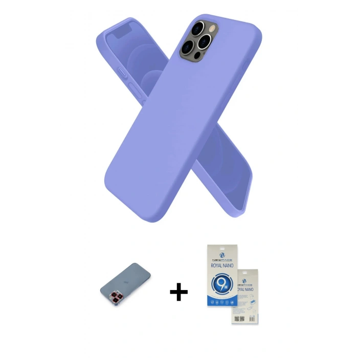MARSİLYAN™- iPhone 12 Pro Max Kılıf Kozmos Yansıma Özel Seri - Şeffaf Royal Nano Ekran Koruyucu + Metal Kamera Lens Koruma Cam - KI