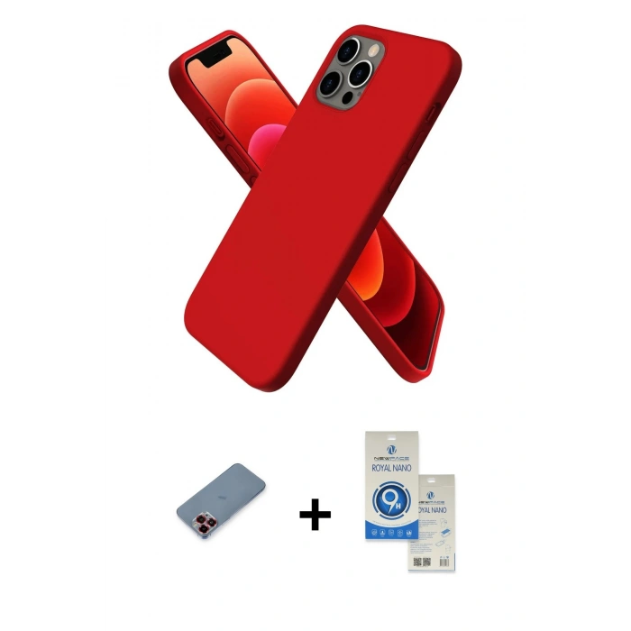 MARSİLYAN™- iPhone 12 Pro Max Kılıf Kozmos Yansıma Özel Seri - Şeffaf Royal Nano Ekran Koruyucu + Metal Kamera Lens Koruma Cam - KI