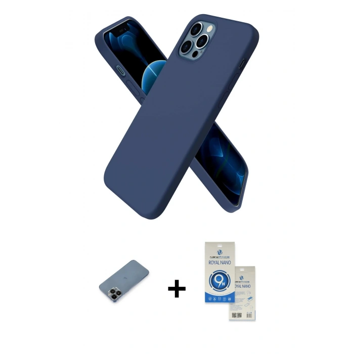 MARSİLYAN™- iPhone 12 Pro Max Kılıf Kozmos Yansıma Özel Seri - Şeffaf Royal Nano Ekran Koruyucu + Shine Kamera Lens Koruma Cam - SH