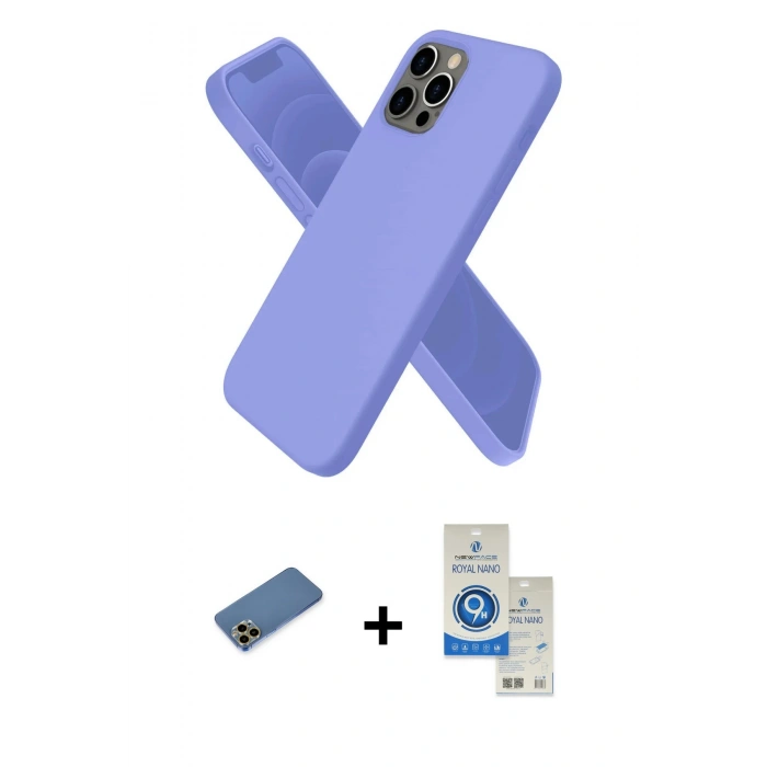 MARSİLYAN™- iPhone 12 Pro Max Kılıf Kozmos Yansıma Özel Seri - Şeffaf Royal Nano Ekran Koruyucu + Shine Kamera Lens Koruma Cam - GD