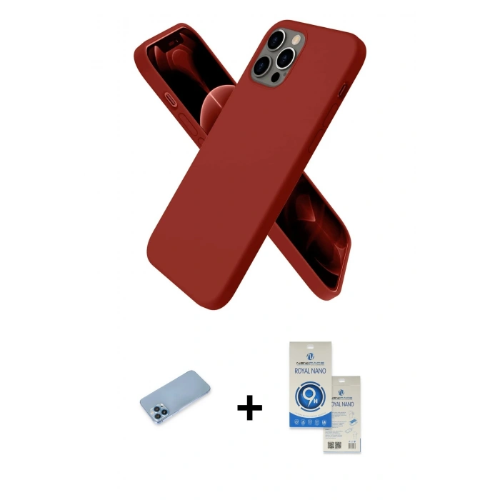MARSİLYAN™- iPhone 12 Pro Max Kılıf Kozmos Yansıma Özel Seri - Şeffaf Royal Nano Ekran Koruyucu + Shine Kamera Lens Koruma Cam - MI