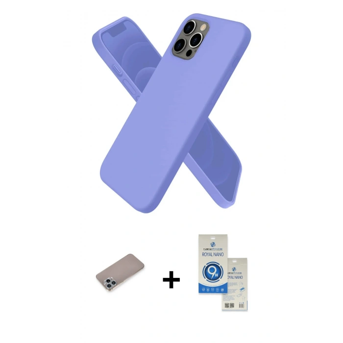 MARSİLYAN™- iPhone 12 Pro Max Kılıf Kozmos Yansıma Özel Seri - Şeffaf Royal Nano Ekran Koruyucu + Shine Kamera Lens Koruma Cam - SABE