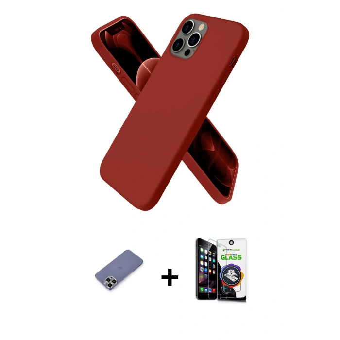 MARSİLYAN™- iPhone 12 Pro Max Kılıf Kozmos Yansıma Özel Seri - Şeffaf Temperli Cam Ekran Koruyucu + Metal Kamera Lens Koruma Cam - GD