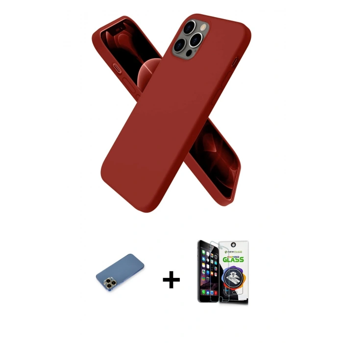 MARSİLYAN™- iPhone 12 Pro Max Kılıf Kozmos Yansıma Özel Seri - Şeffaf Temperli Cam Ekran Koruyucu + Shine Kamera Lens Koruma Cam - GD
