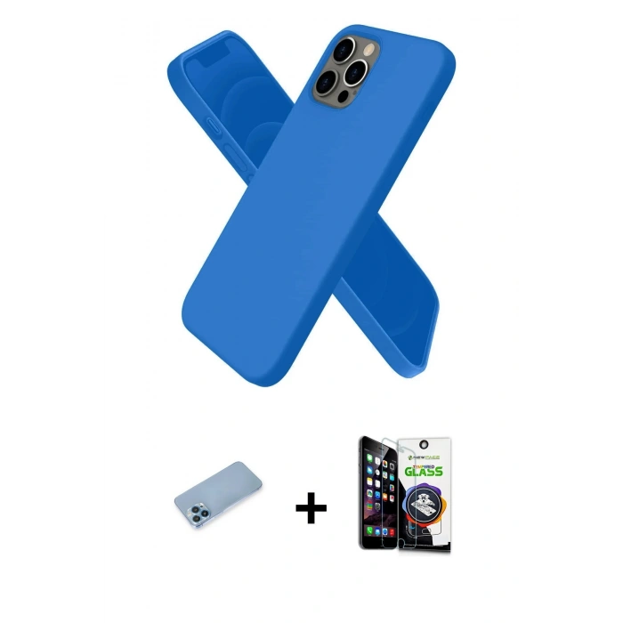MARSİLYAN™- iPhone 12 Pro Max Kılıf Kozmos Yansıma Özel Seri - Şeffaf Temperli Cam Ekran Koruyucu + Mavi Shine Kamera Lens Koruma Cam