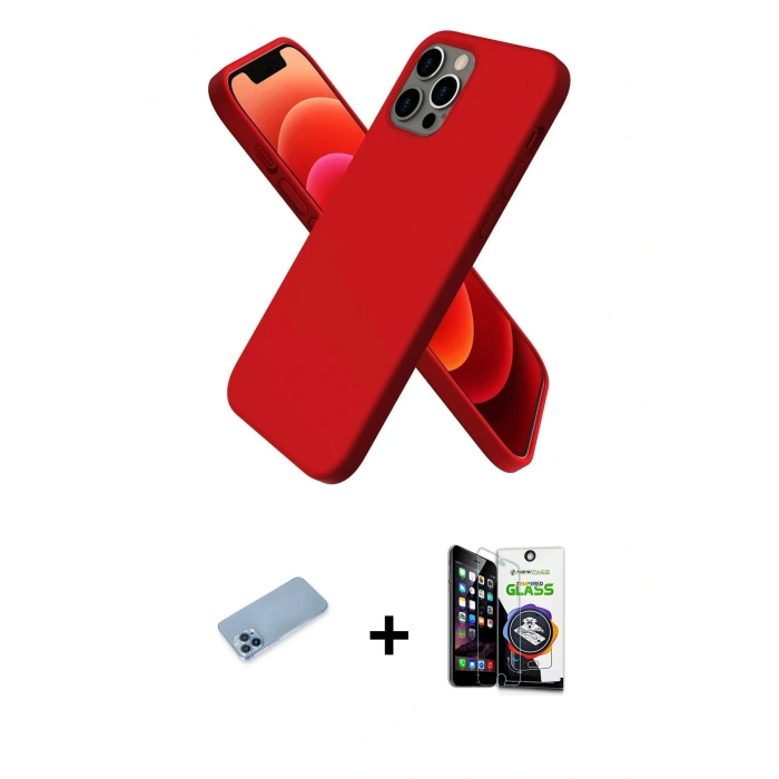 MARSİLYAN™- iPhone 12 Pro Max Kılıf Kozmos Yansıma Özel Seri - Şeffaf Temperli Cam Ekran Koruyucu + Mavi Shine Kamera Lens Koruma Cam