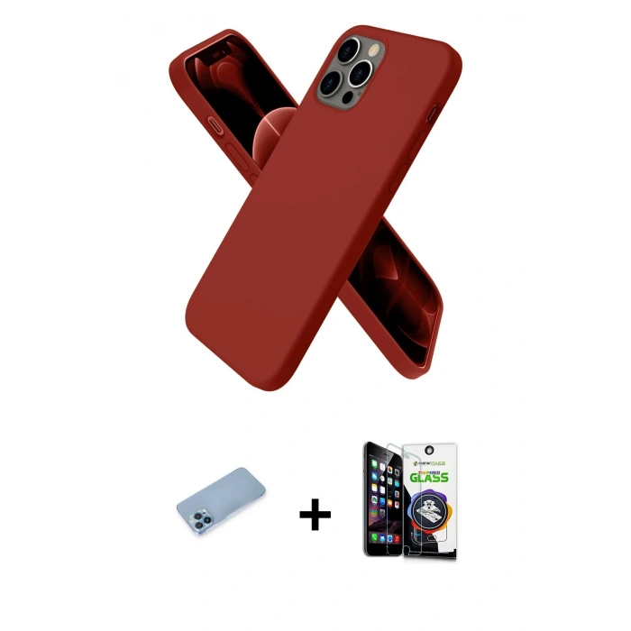 MARSİLYAN™- iPhone 12 Pro Max Kılıf Kozmos Yansıma Özel Seri - Şeffaf Temperli Cam Ekran Koruyucu + Mavi Shine Kamera Lens Koruma Cam