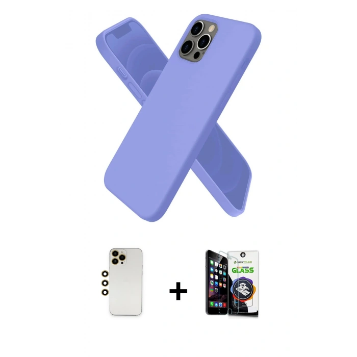 MARSİLYAN™- iPhone 12 Pro Max Kılıf Kozmos Yansıma Özel Seri - Şeffaf Temperli Cam Ekran Koruyucu + Shine Kamera Lens - GD