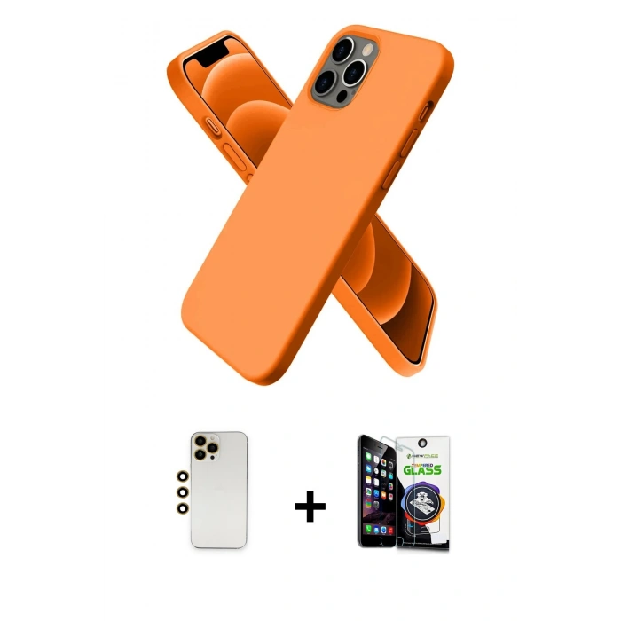 MARSİLYAN™- iPhone 12 Pro Max Kılıf Kozmos Yansıma Özel Seri - Şeffaf Temperli Cam Ekran Koruyucu + Shine Kamera Lens - GD