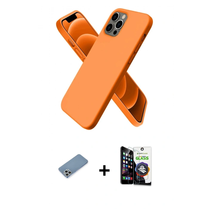 MARSİLYAN™- iPhone 12 Pro Max Kılıf Kozmos Yansıma Özel Seri - Şeffaf Temperli Cam Ekran Koruyucu + Shine Kamera Lens Koruma Cam - GS