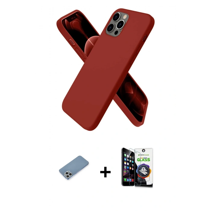 MARSİLYAN™- iPhone 12 Pro Max Kılıf Kozmos Yansıma Özel Seri - Şeffaf Temperli Cam Ekran Koruyucu + Shine Kamera Lens Koruma Cam - GS