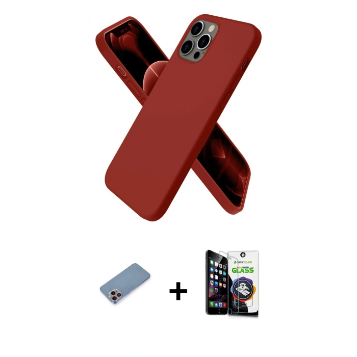 MARSİLYAN™- iPhone 12 Pro Max Kılıf Kozmos Yansıma Özel Seri - Şeffaf Temperli Cam Ekran Koruyucu + Shine Kamera Lens Koruma Cam - PE