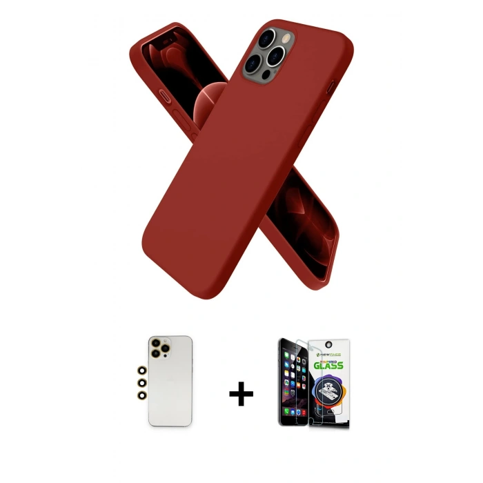 MARSİLYAN™- iPhone 12 Pro Max Kılıf Kozmos Yansıma Özel Seri - Şeffaf Temperli Cam Ekran Koruyucu + Shine Kamera Lens - GD