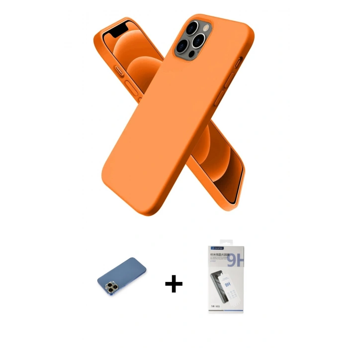 MARSİLYAN™- iPhone 12 Pro Max Kılıf Kozmos Yansıma Özel Seri - Şeffaf Uv Polymer Nano Ekran Koruyucu + Shine Kamera Lens Koruma Cam - GD