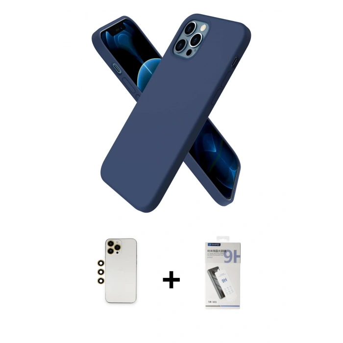 MARSİLYAN™- iPhone 12 Pro Max Kılıf Kozmos Yansıma Özel Seri - Şeffaf Uv Polymer Nano Ekran Koruyucu + Shine Kamera Lens - GD
