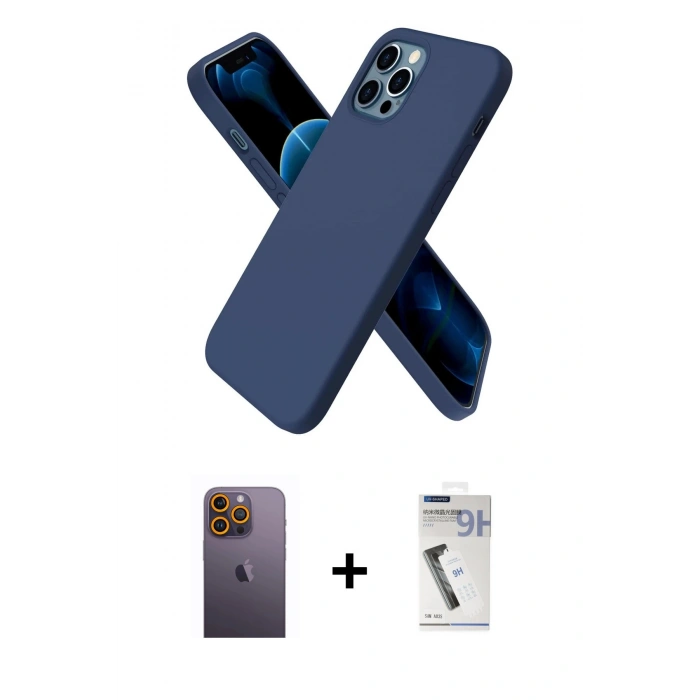 MARSİLYAN™- iPhone 12 Pro Max Kılıf Kozmos Yansıma Özel Seri - Şeffaf Uv Polymer Nano Ekran Koruyucu + Sarı Neon Fosforlu Kamera Lens