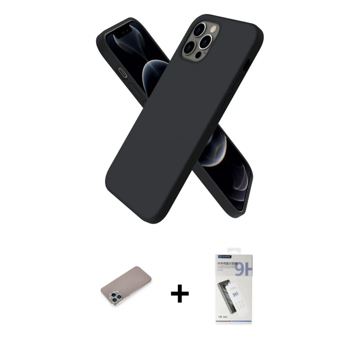 MARSİLYAN™- iPhone 12 Pro Max Kılıf Kozmos Yansıma Özel Seri - Şeffaf Uv Polymer Nano Ekran Koruyucu + Shine Kamera Lens Koruma Cam - SABE